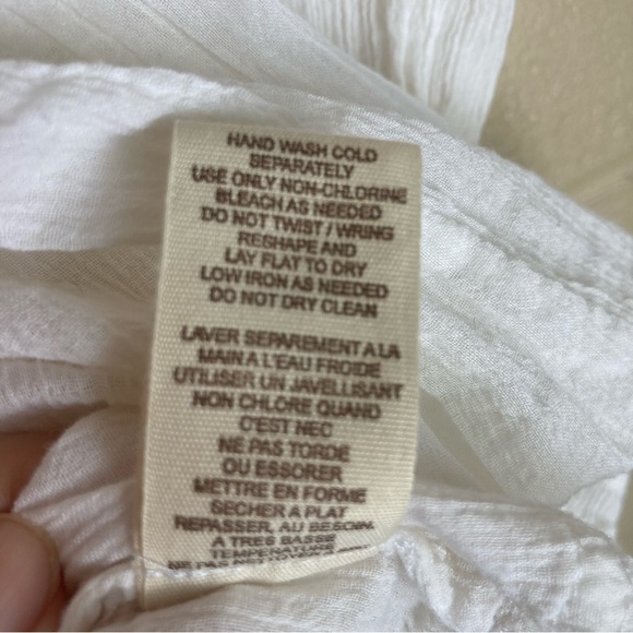 FREE PEOPLE Coastal Boho Beachy Embroidered Tunic Top Cover Up Gauze Sz S P - Picture 5 of 10